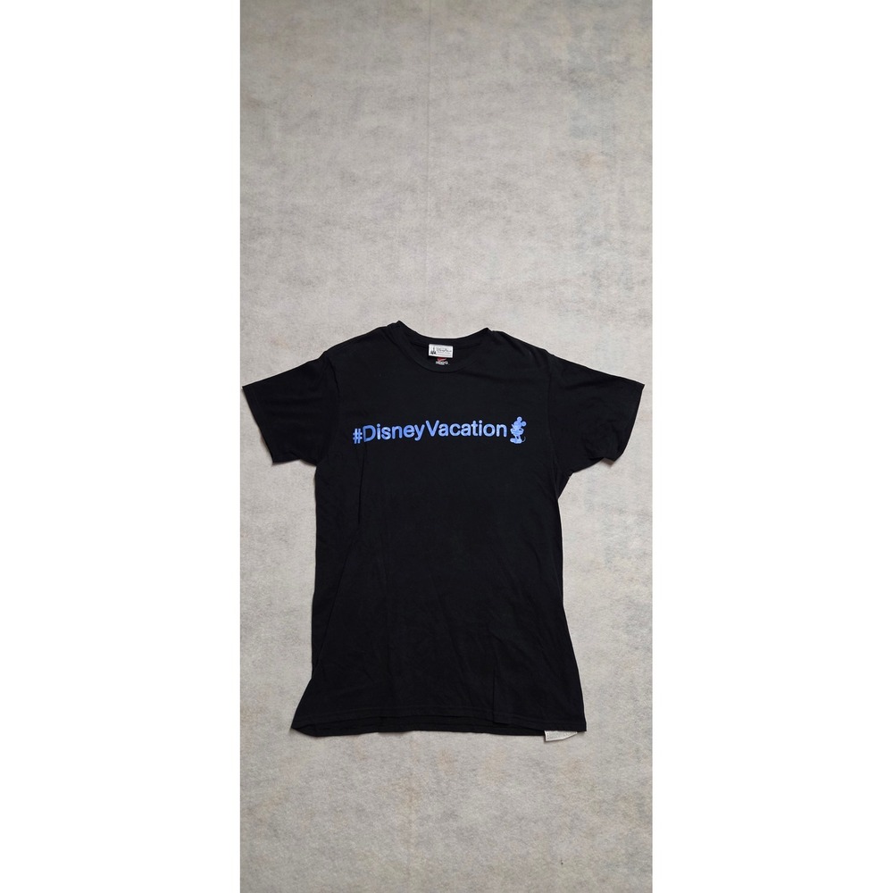 Disney Parks Hanes Nano-T T-Shirt Size Medium Black #DisneyVacation Graphic Tee